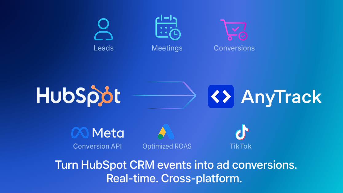 AnyTrack and HubSpot integration where cRM Event data flows across marketing stack.